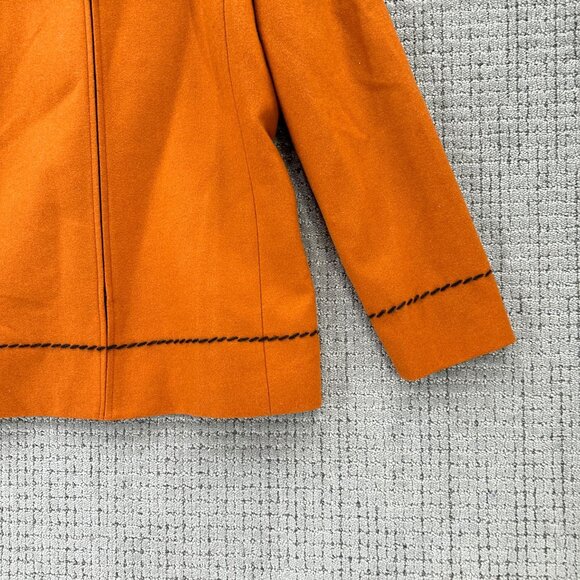 KASPER ASL Blazer Women's Size 10 Orangish Jacket Lined Zip Wool Blend Pockets - Picture 3 of 11